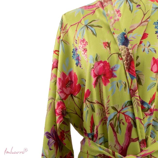 Imbarro Kimono Royal Paradise Print Viscose Groen
