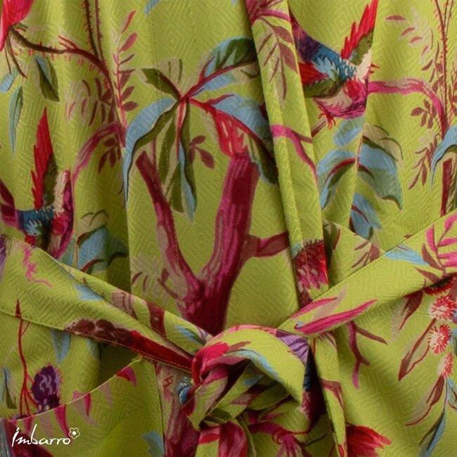 Imbarro Kimono Royal Paradise Print Viscose Groen