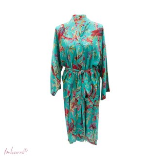 Imbarro Kimono Royal Paradise Print Viscose Blauw