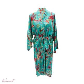 Kimono Royal Paradise Print Viscose Blauw