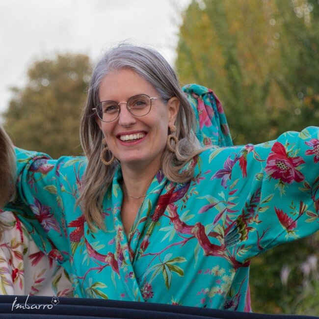 Kimono Royal Paradise Print Viscose Blauw