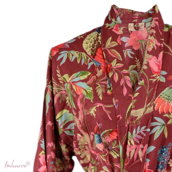 Kimono Royal Paradise Print Viscose Rood/Paars
