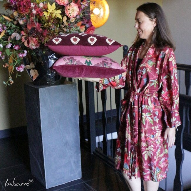 Kimono Royal Paradise Print Viscose Rood/Paars