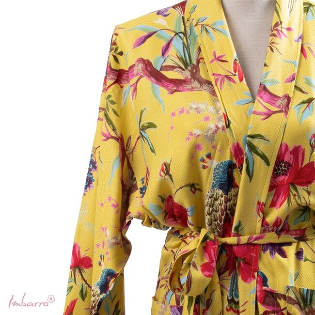Kimono Royal Paradise Print Viscose Lime