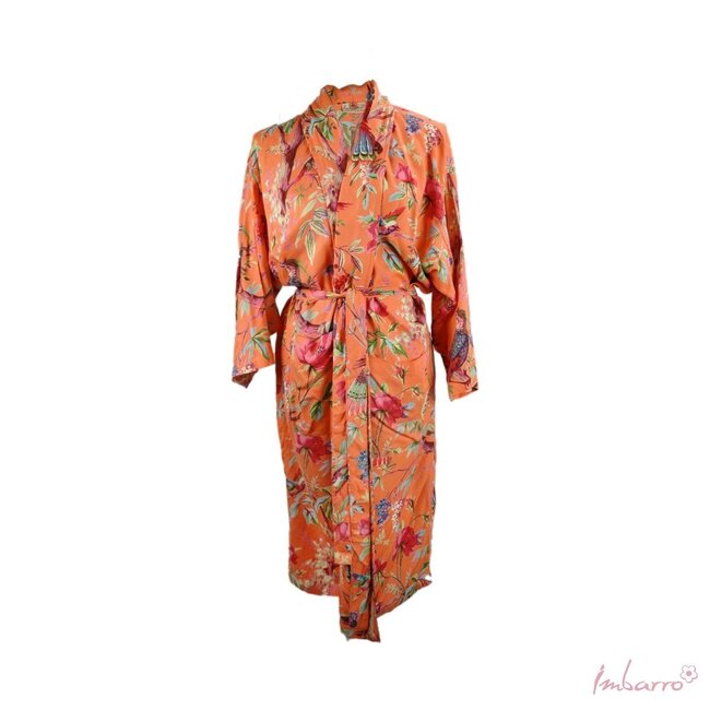 Kimono Royal Paradise Print Viscose Mandarine