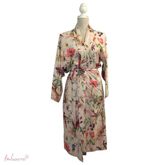 Kimono Royal Paradise Print Viscose Ecru