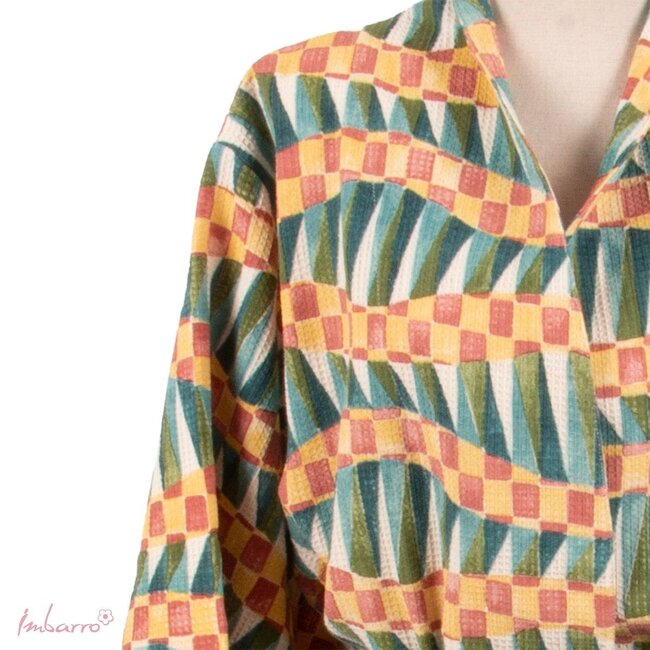 Imbarro Kimono Savanna Wafel Katoen Ecru Groen