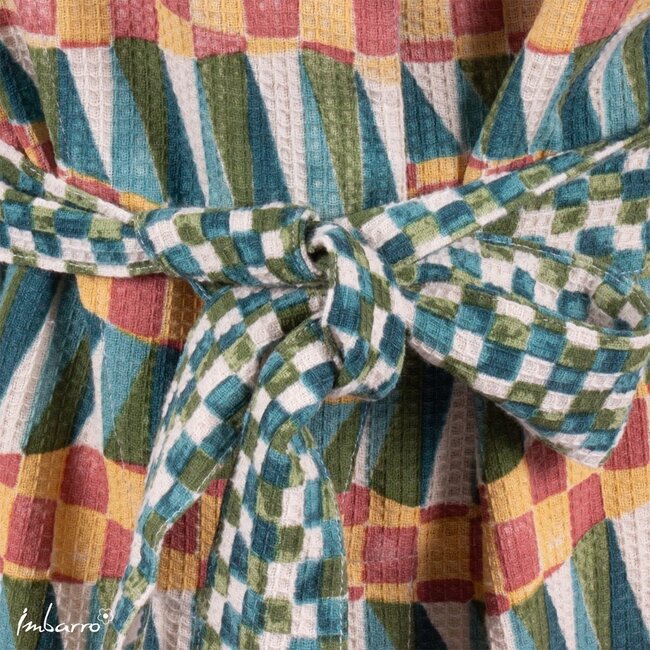 Imbarro Kimono Savanna Wafel Katoen Ecru Groen