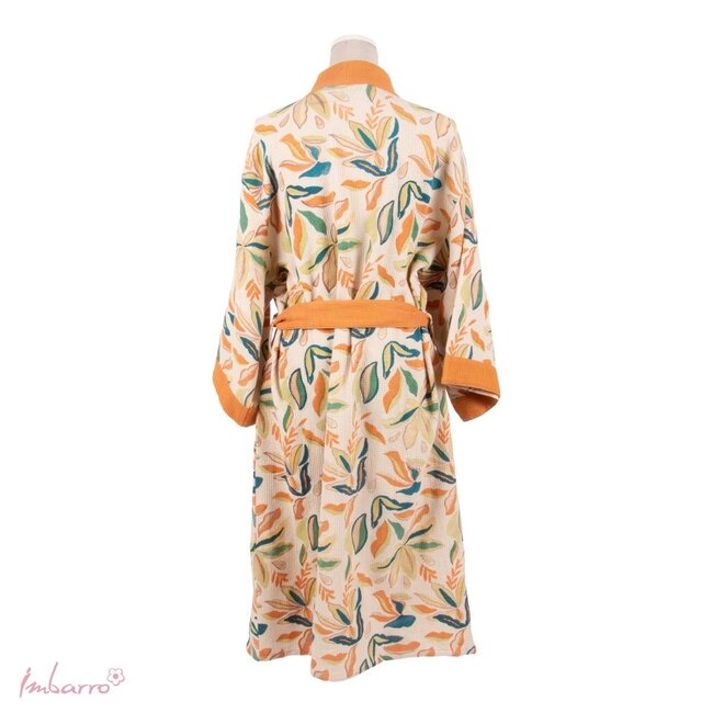 Kimono Indira Wafel Katoen Ecru Oranje One size