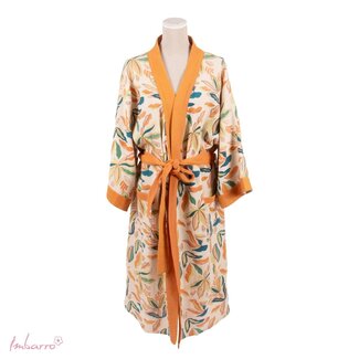 Kimono Indira Wafel Katoen Ecru Oranje One size