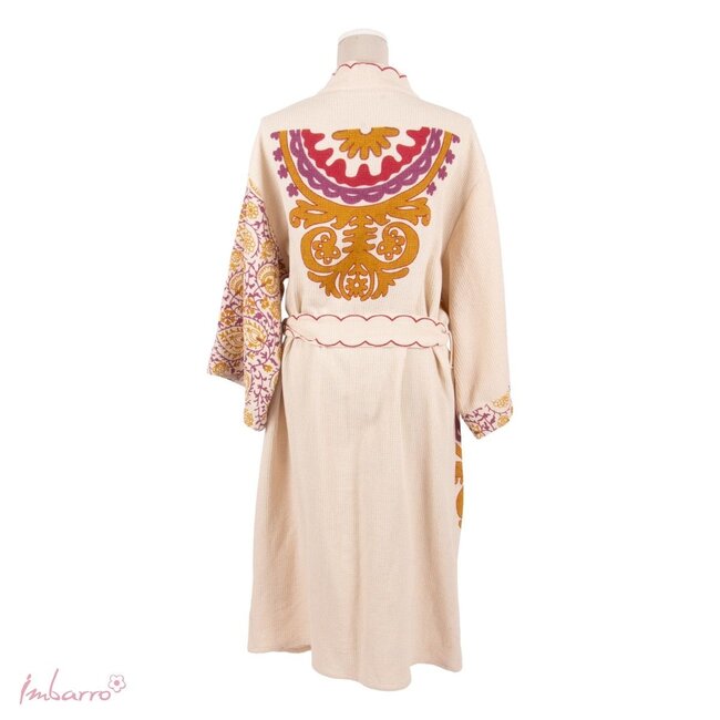 Kimono Nayeli Wafel Katoen Ecru Multi One size