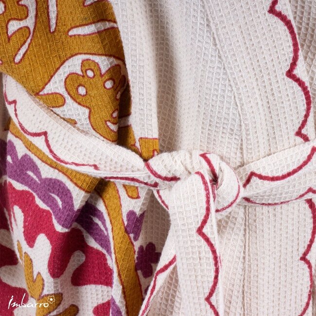 Imbarro Kimono Nayeli Wafel Katoen Ecru Multi One size