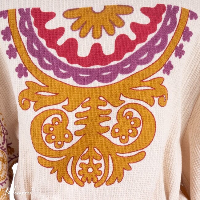 Imbarro Kimono Nayeli Wafel Katoen Ecru Multi One size