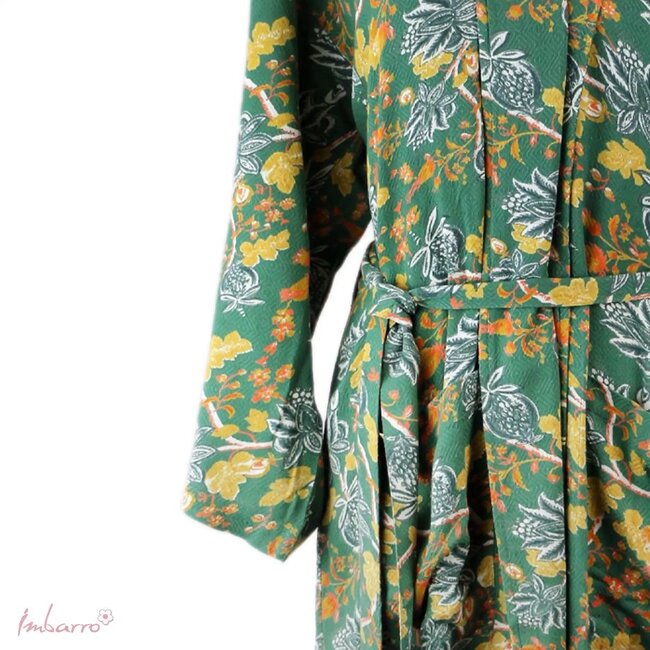 Kimono Colette Diamond Weave Viscose Groen