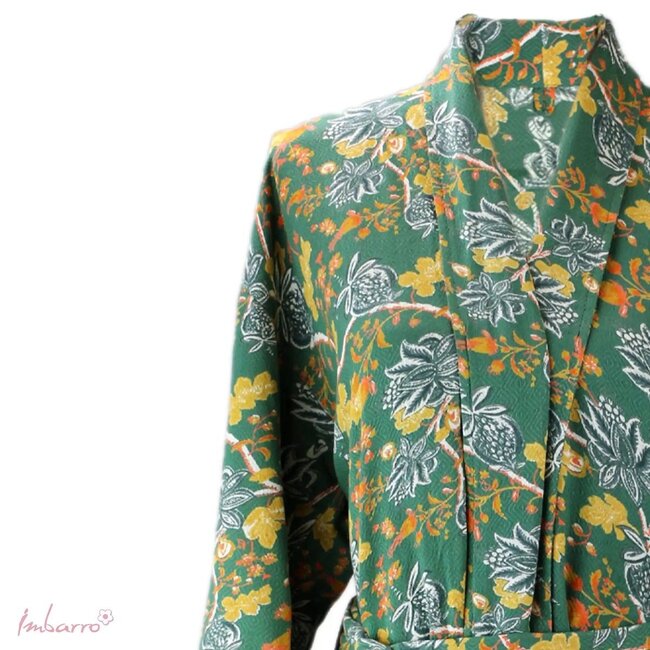 Imbarro Kimono Colette Diamond Weave Viscose Groen