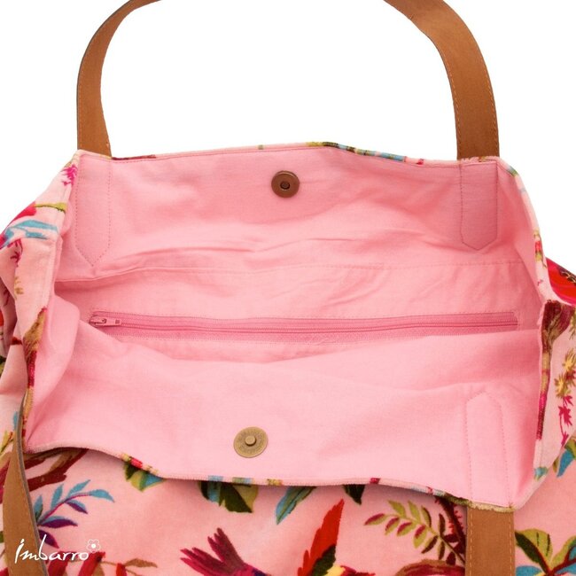 Shopper Paradise Dusty Pink Velvet Katoen Tas
