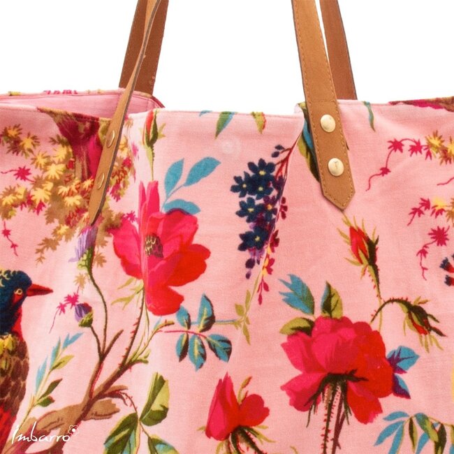 Shopper Paradise Dusty Pink Velvet Katoen Tas