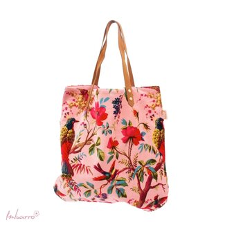 Imbarro Shopper Paradise Dusty Pink Velvet Katoen Tas