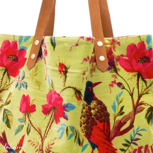 Shopper Paradise Groen Velvet Katoen Tas