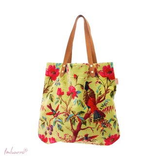 Imbarro Shopper Paradise Groen Velvet Katoen Tas