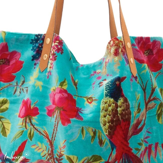 Shopper Paradise Blauw Velvet Katoen Tas