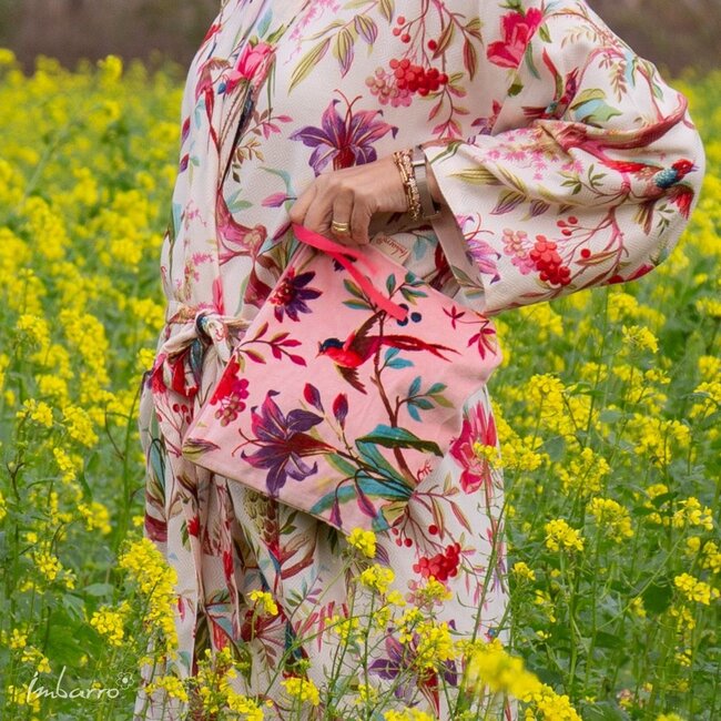 Pouch Paradise Dusty Pink Velvet Katoen Etui