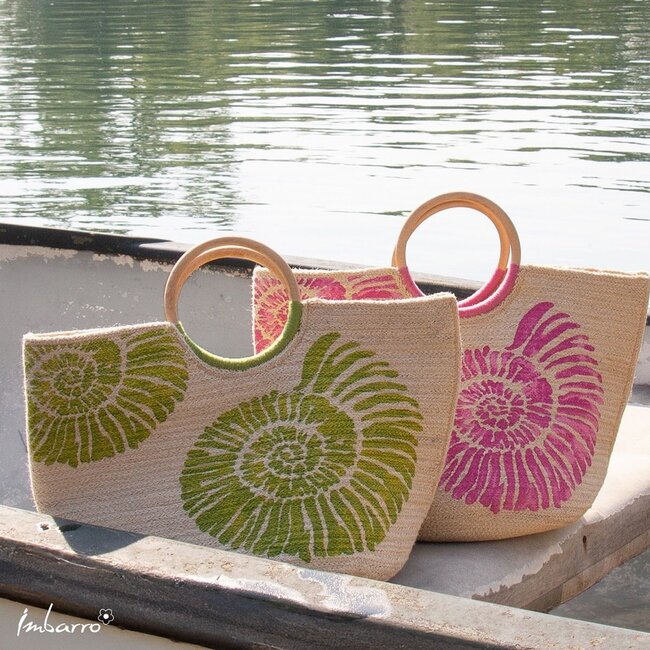 Shopper Shani Roze Naturel Raffia Strandtas