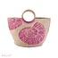 Imbarro Shopper Shani Roze Naturel Raffia Strandtas