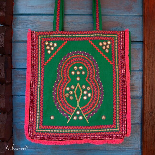 Shopper Rio Kleurrijke Katoenen Tas Groen