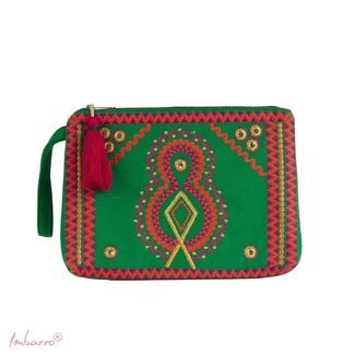 Imbarro Pouch Rio Kleurrijke Katoenen Etui Groen