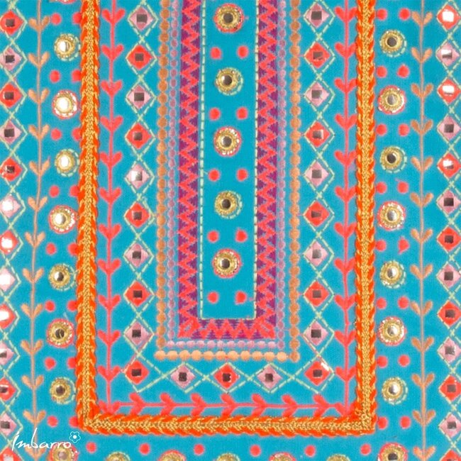 Shopper Sierra Kleurrijke Katoenen Tas Blauw