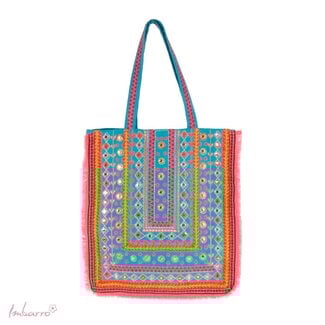 Imbarro Shopper Sierra Kleurrijke Katoenen Tas Blauw