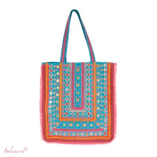 Shopper Sierra Kleurrijke Katoenen Tas Blauw