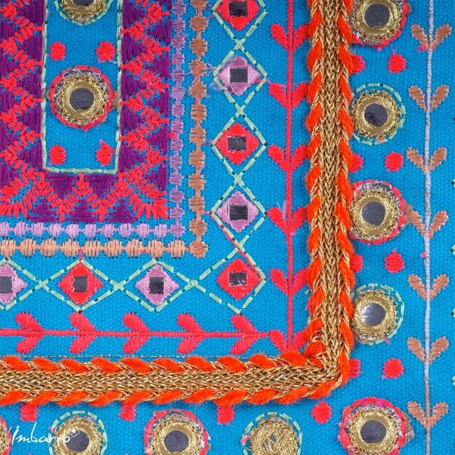 Pouch Sierra Kleurrijke Katoenen Etui Blauw