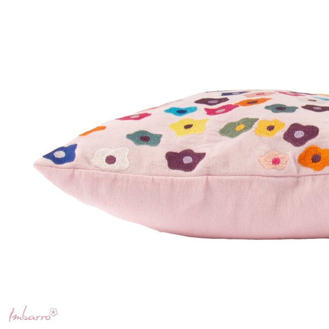 Sierkussen Bloom Ecru Katoen Bloemenprint