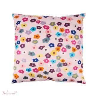 Imbarro Sierkussen Bloom Ecru Katoen Bloemenprint