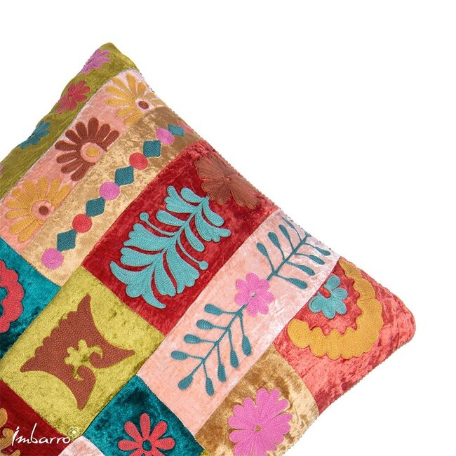 Sierkussen Denize Beige Katoen Velvet Patchwork