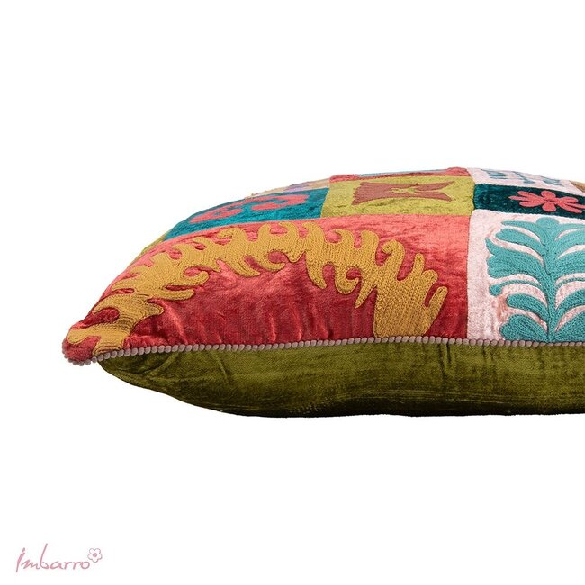 Sierkussen Denize Beige Katoen Velvet Patchwork