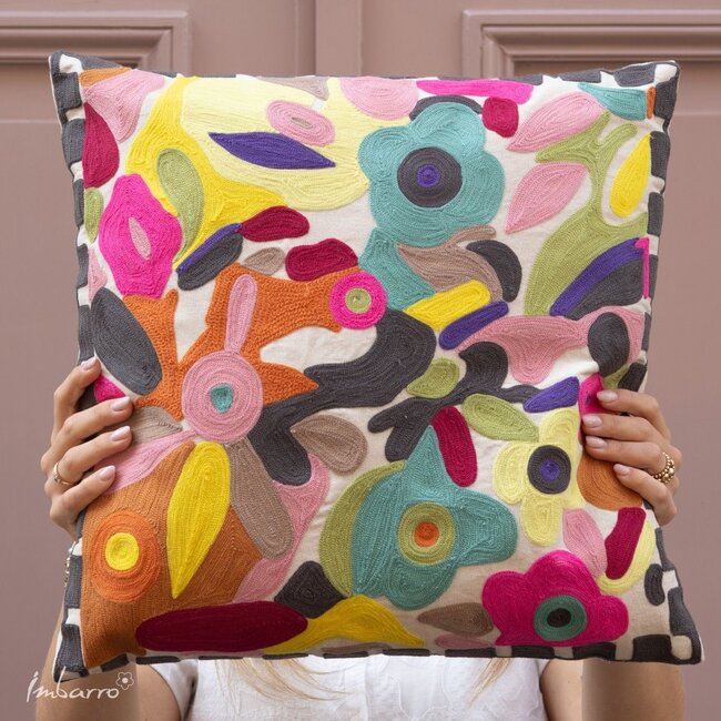 Sierkussen Bliss Multi Katoen Bloemenprint