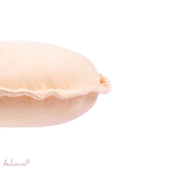 Sierkussen Ruffle Rond Beige Katoen Velvet