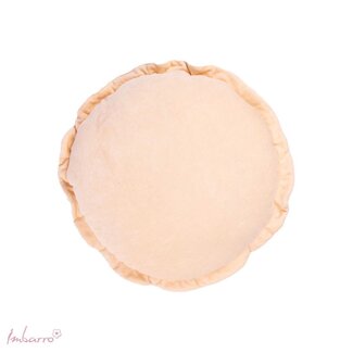 Imbarro Sierkussen Ruffle Rond Beige Katoen Velvet