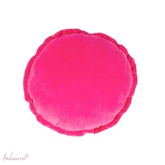 Imbarro Sierkussen Ruffle Rond Fuchsia Katoen Velvet