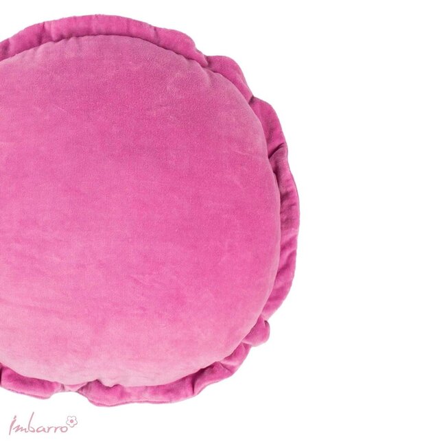 Sierkussen Ruffle Rond Paars Katoen Velvet