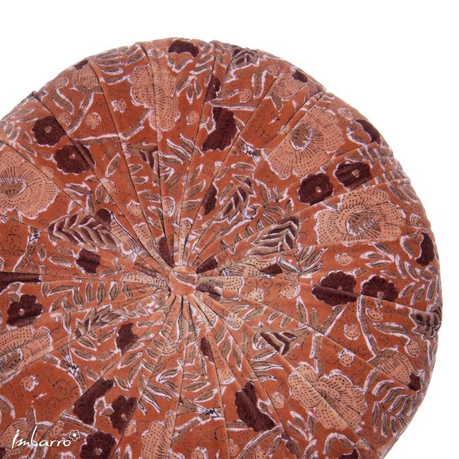 Sierkussen Eleana Rond Caramel Velvet Dessin