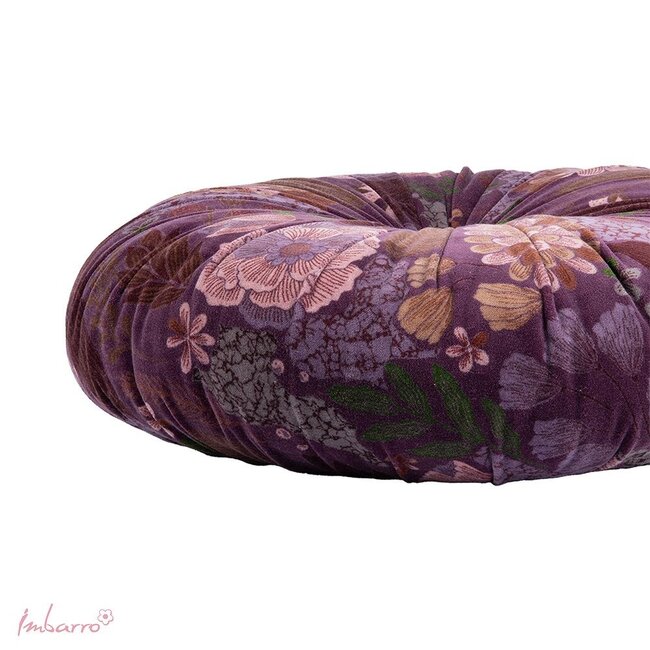 Sierkussen Maye Rond Paars Velvet Dessin