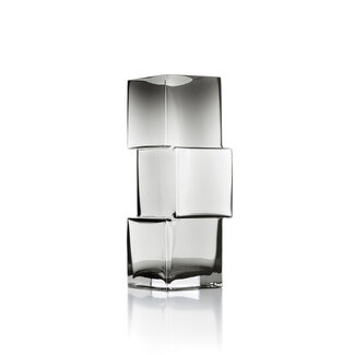 Glazen Vaas Donkergrijs Geometrisch Design -  L