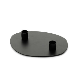 Kandelaar Aluminium Zwart Plat Glowpad
