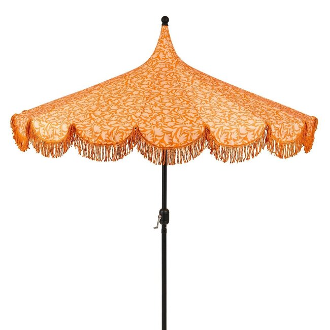 Parasol Oranje Met Franjes - Bohemian Tuinstijl
