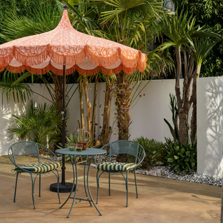 Parasol Oranje Met Franjes - Bohemian Tuinstijl