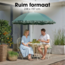 Parasol Donkergroen Met Ruches - Bohemian Tuinstijl